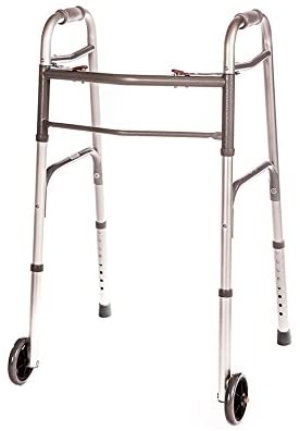 Healthline Walker Folding Deluxe 2 Button Adjustable Height